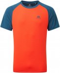 Mountain Equipment M Nava Crew Colorblock / Blau / Orange | Herren Kurzarm-Shirt