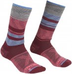 Ortovox W All Mountain Mid Warm Socks Gestreift / Rot | Größe 42 - 44 | Damen 