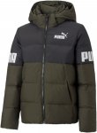 Puma Kids Puma Power Hooded Down Puffer Colorblock / Grün / Schwarz | Größe 1