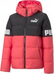 Puma Kids Puma Power Hooded Down Puffer Colorblock / Pink / Schwarz | Größe 10