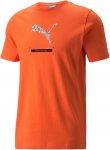 Puma M Better Graphic Tee Orange | Größe S | Herren Kurzarm-Shirt