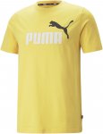 Puma M Essentials+ 2 Color Logo Tee Gelb | Herren Kurzarm-Shirt