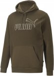 Puma M Essentials Elevated Polarfleece Hoodie Oliv | Größe XL | Herren Freizei