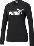 Puma W Essentials Logo Crew Schwarz | Größe XS | Damen Langarm-Shirt