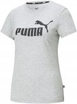 Puma W Essentials Logo Tee Grau | Damen Kurzarm-Shirt