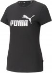 Puma W Essentials Metallic Logo Tee Schwarz | Damen Kurzarm-Shirt