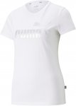 Puma W Essentials Metallic Logo Tee Weiß | Damen Kurzarm-Shirt