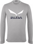 Salewa M Solidlogo Dry L/s Tee Grau | Größe XL | Herren Langarm-Shirt