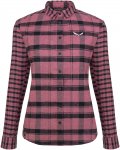 Salewa W Puez Alpine Merino L/s Shirt Kariert / Pink / Schwarz | Größe 40 | Da