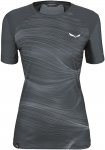 Salewa W Seceda Dry T-shirt Grau / Schwarz | Größe 34 | Damen Kurzarm-Shirt