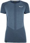 Salewa W Zebru Responsive S/s Tee Blau | Größe 34 | Damen Kurzarm-Shirt