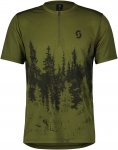 Scott M Trail Flow Zip S/sl Shirt Oliv | Herren Kurzarm-Radtrikot