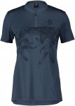 Scott W Trail Flow Zip S/sl Shirt Blau | Damen Kurzarm-Radtrikot