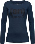 Super.Natural W Essential I.D. Long-Sleeve Blau | Größe XS | Damen T-Shirt