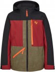 Ziener Junior Antreyu Jacket Colorblock / Braun / Rot / Schwarz | Größe 128 | 