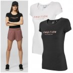 4F - Ambition - Damen T-Shirt, Baumwollshirt schwarz 34/XS