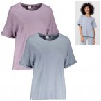 4F - Damen T-Shirt Baumwolle legeres Shirt lila 34/XS