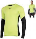 4F dry - Herren Sport Langarmshirt, Laufshirt mit Daumenloch, schwarz grün M