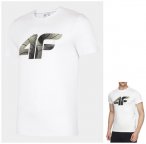 4F - Herren LOGO Sport Casual T-Shirt, weiß S