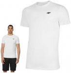 4F - Herren T-Shirt Baumwolle mit Logo, weiß S