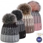 Areco - warme Damen Wintermütze mit Kunstfellbommel mit Innenfleece