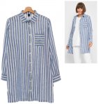 Outhorn - Damen Leinen Hemd Baumwollhemd gestreift, weiß blau 36/S