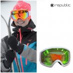 Repubic - Z35 Skibrille - Damen Schneebrille - weiß neonorange