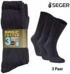 SEGER - 3er Pack dicke Baumwoll-Socken - dunkelgrau M