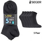 SEGER - 5er Pack kurze Baumwoll-Socken - schwarz S
