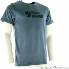 Fjällräven Logo T-Shirt Herren Freizeitshirt-Blau-M