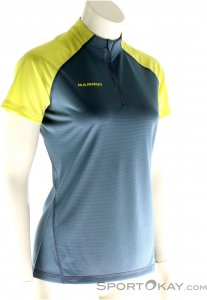 Mammut Illiniza Light Zip T-Shirt Damen Funktionsshirt-Blau-L