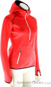 Ortovox MI Fleece Zip Neck Hoody Damen Tourensweater-Rot-XS