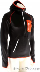 Ortovox MI Fleece Zip Neck Hoody Herren Outdoorsweater-Schwarz-S