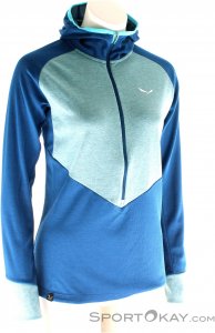 Salewa Puez Dry L/S Hood Damen Outdoorsweater -Türkis-38