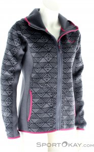 Salewa Puez Printed Hoody Fleece Damen Outdoorsweater-Grau-S