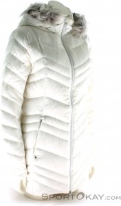 Spyder Women's Timeless Long Faux Fur Down Damen Daunenjacke-Weiss-XXL