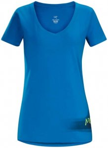 Arcteryx Remote SS V-Neck Womens Damen (Blau S INT ) | Bekleidung Shirts Baumwollshirts