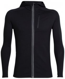 Icebreaker Mens Quantum LS Zip Hood Herren (Schwarz L INT ) | Bekleidung Jacken Fleecejacken
