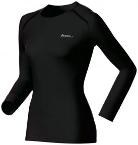 Odlo WARM Shirt l s crew neck W Damen (Schwarz XS INT ) | Bekleidung Unterwaesche Funktionsunterhemden