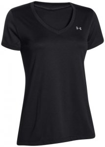Under Armour Tech SS V-Neck Solid Damen (Schwarz S INT ) | Bekleidung Shirts Funktionsshirts