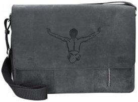 Chiemsee Valencia Vintage Messenger Tasche Leder 40 cm Laptopfach schwarz