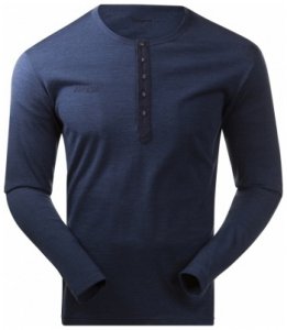 Bergans Henley Wool Shirt, navy melange, Größe XL