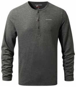 Craghoppers NosiLife Newark LS Henley, black pepper marl, Größe XL