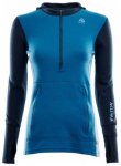 Aclima Warmwool Hood Sweater Women with Zip, navy blzr/bl sapphire/az blue, Grï