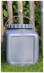 Basic Nature Weithalstonne, rechteckig, grau, Grï¿½ï¿½e 25 Liter
