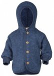 Engel Baby Jacke mit Kapuze Wollfleece, blau melange, Grï¿½ï¿½e 62/68