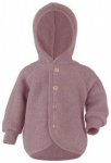 Engel Baby Jacke mit Kapuze Wollfleece, rosenholz melange, Grï¿½ï¿½e 62/68