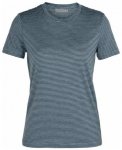Icebreaker Dowlas SS Crewe Women, gravel/serene blue stripe, Grï¿½ï¿½e XS