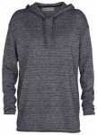 Icebreaker Flaxen LS Hooded Pullover Sweater Women, mid. navy/serene blue stripe