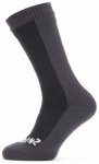 Sealskinz Waterproof Cold Weather Mid Length Sock, black/grey, Grï¿½ï¿½e S